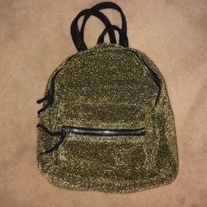 Cute Gold Glittered Mini Backpack